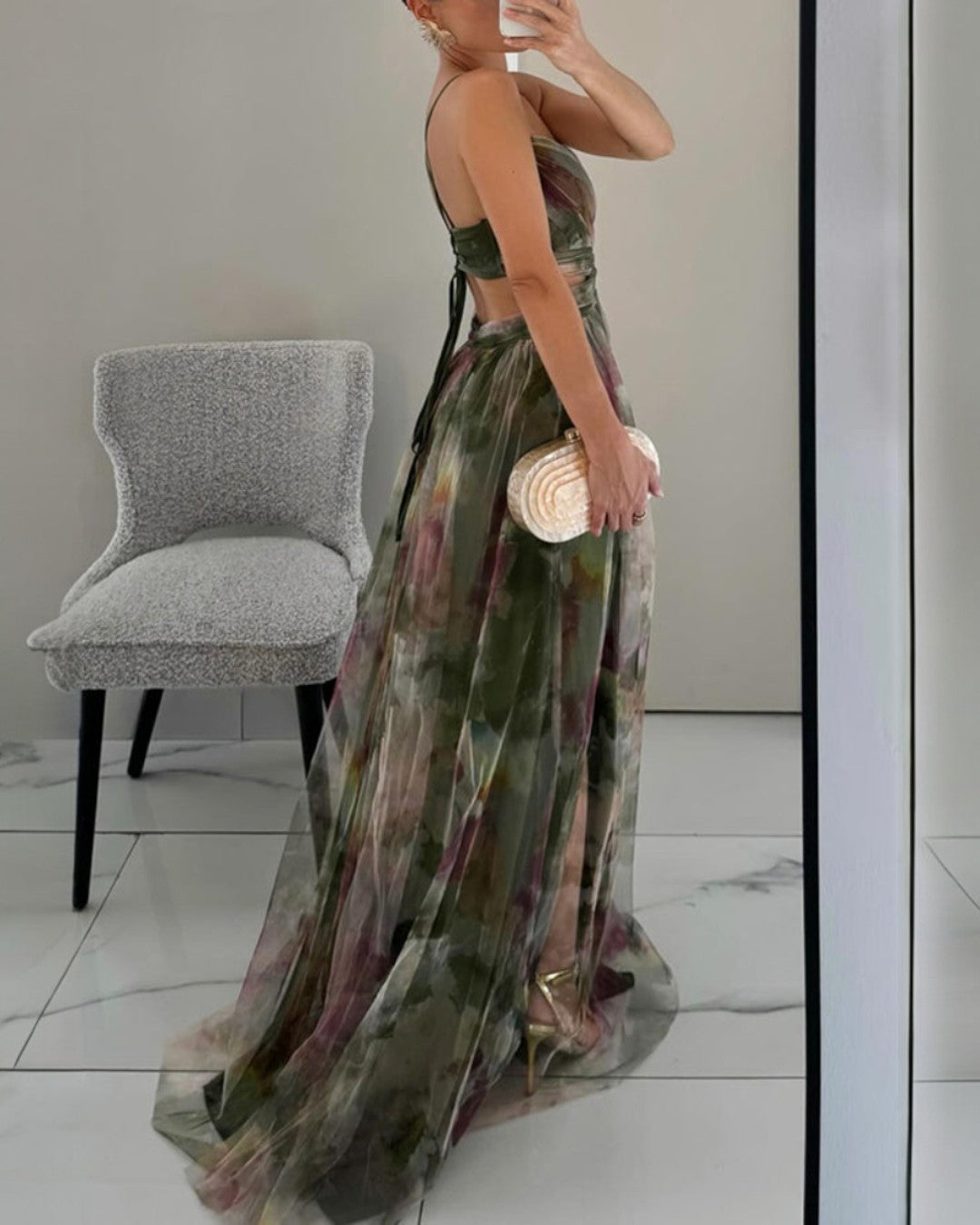 Giselle | Long Floral Print Dress