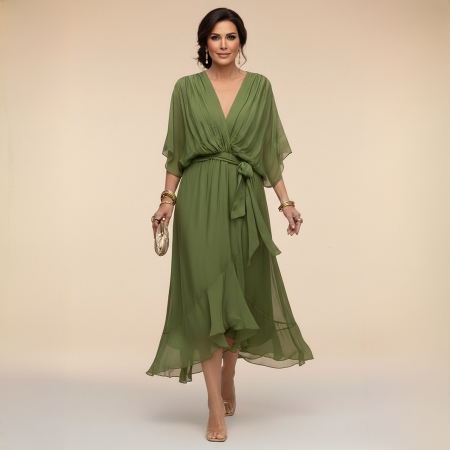 Marta™ | V-Neck Chiffon Dress