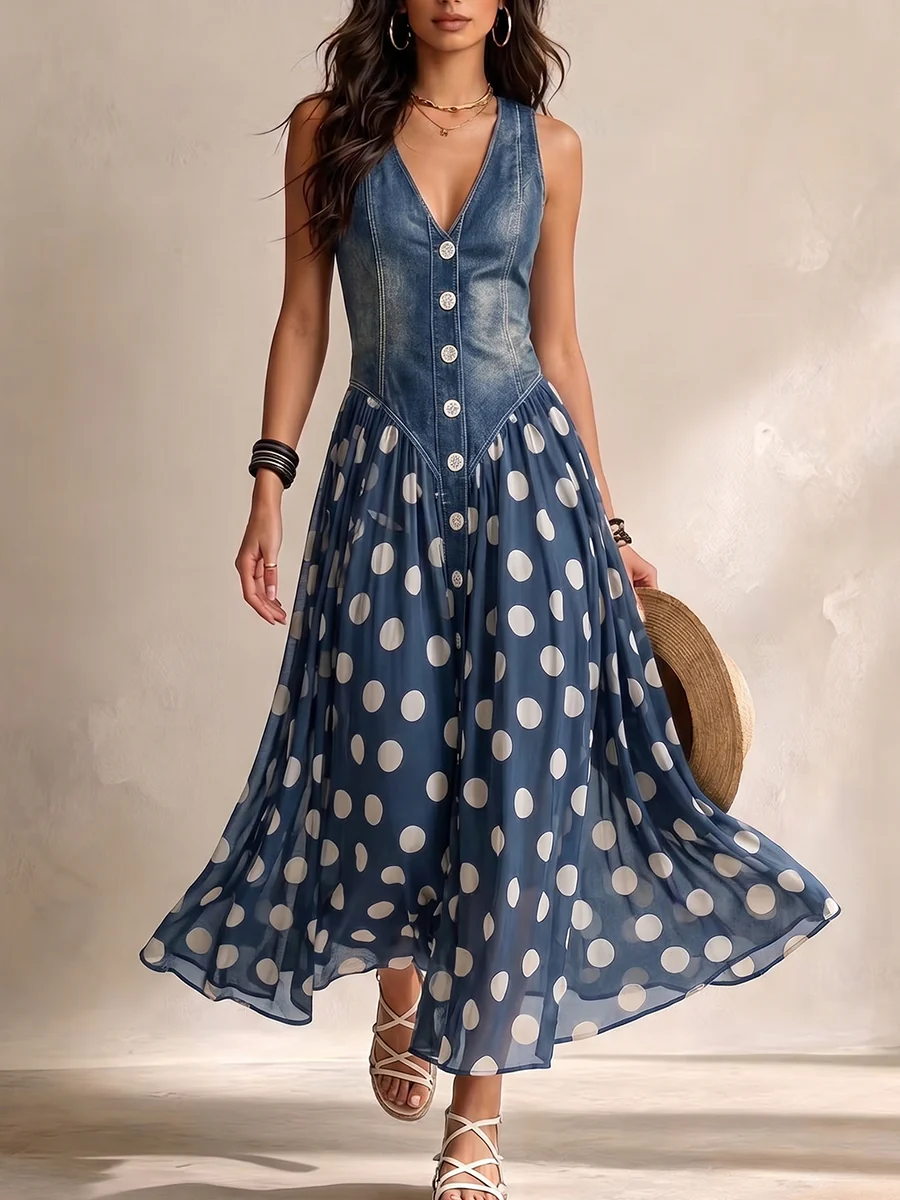 JASMINA | DENIM MIDI DRESS