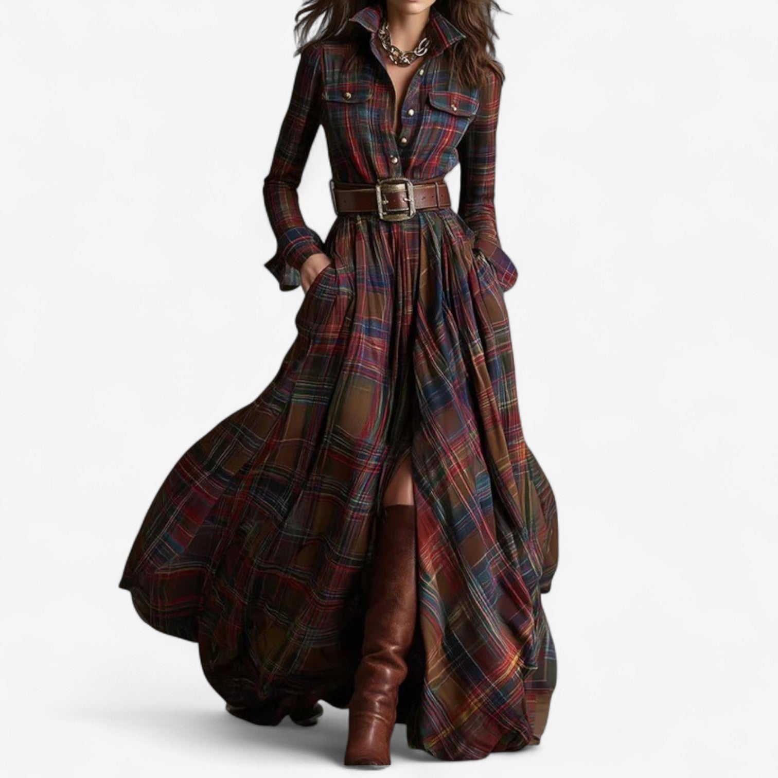 Barboteau™ Timeless Plaid Maxi