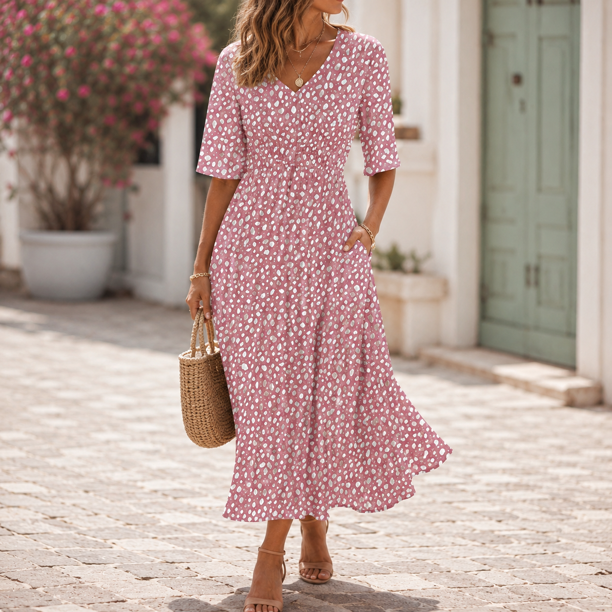 TESS™ | ELEGANT MIDI DRESS WITH TUMMY CONCEALING DESIGN