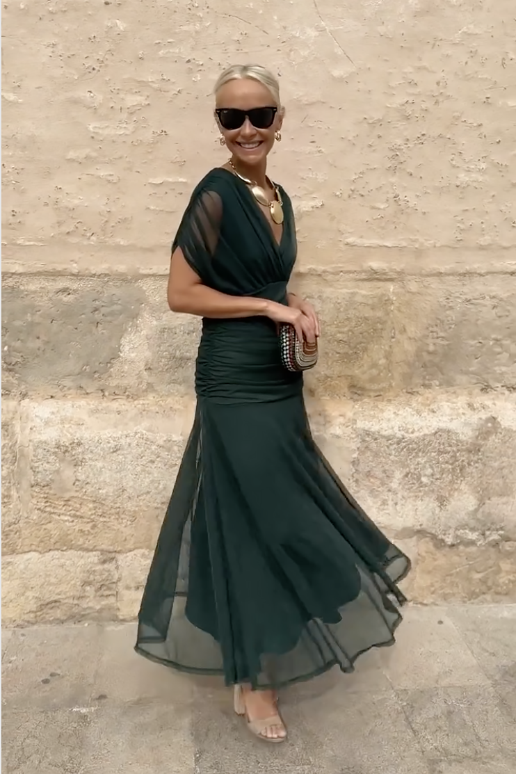 Louise | Elegant V-Neck Maxi Evening Dress