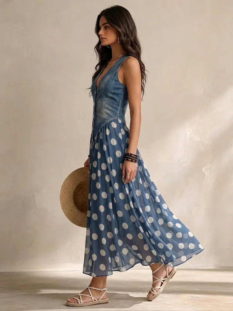 JASMINA | DENIM MIDI DRESS