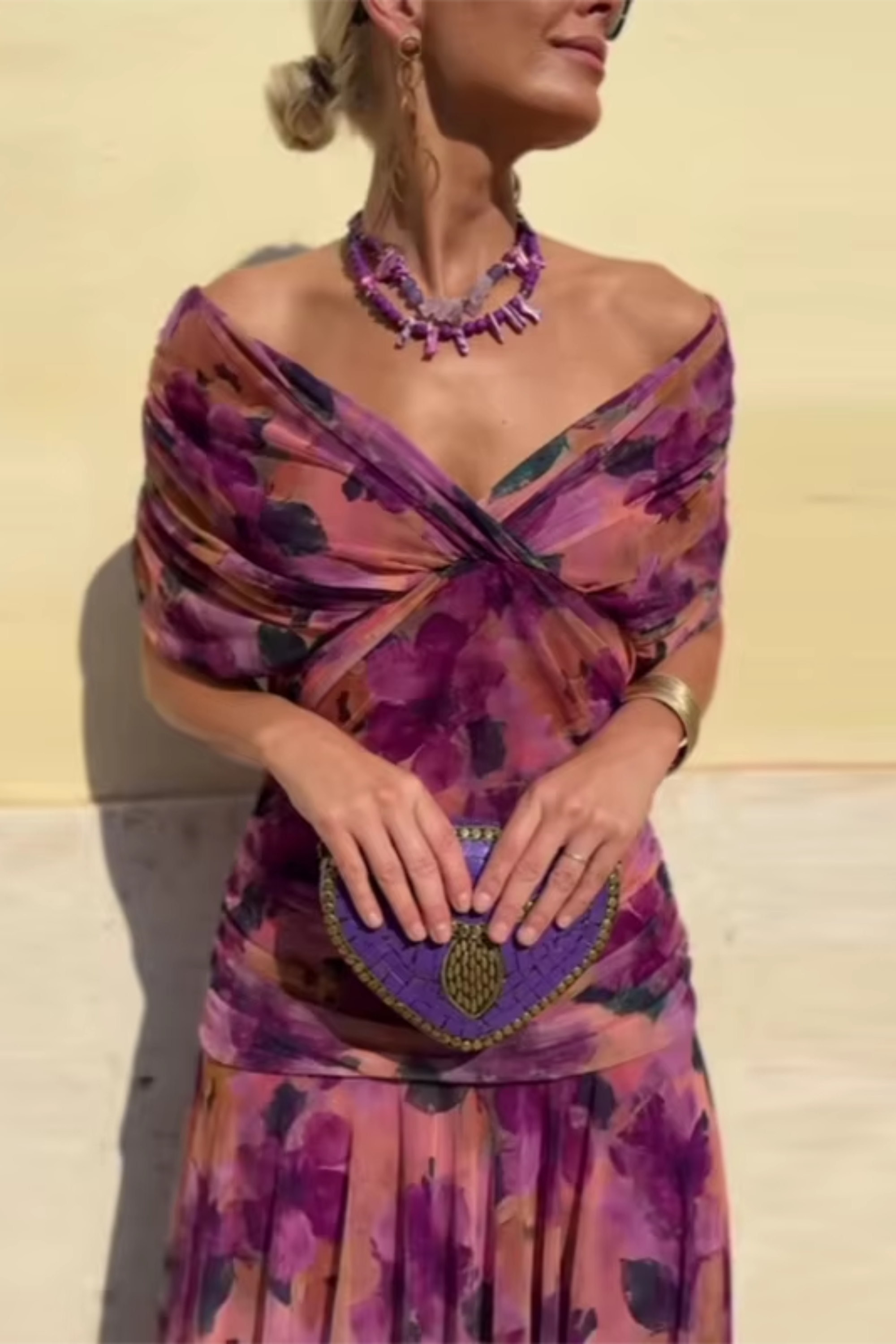 Louise | Elegant V-Neck Maxi Evening Dress