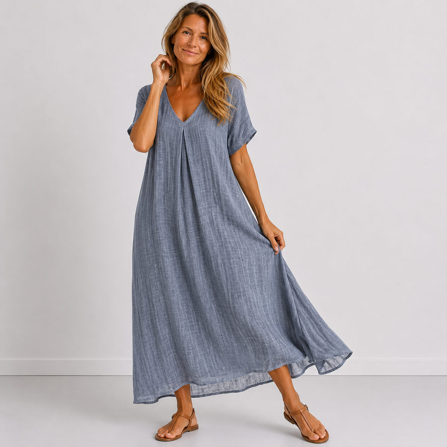 Violette - Long Fluid Linen Dress