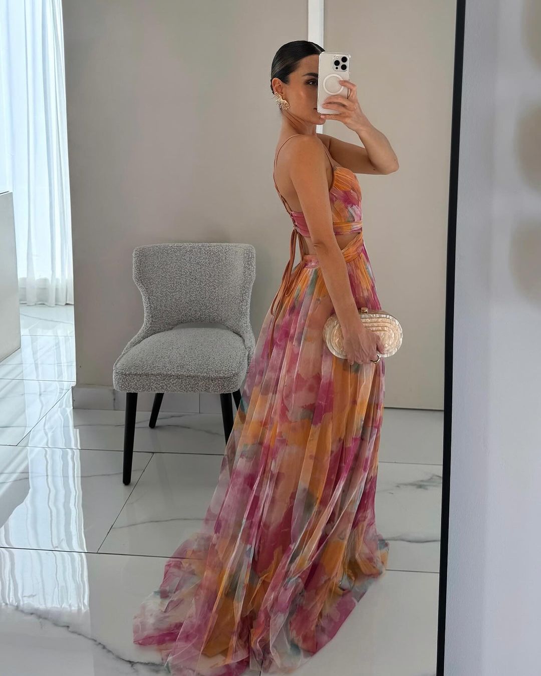 Giselle | Long Floral Print Dress
