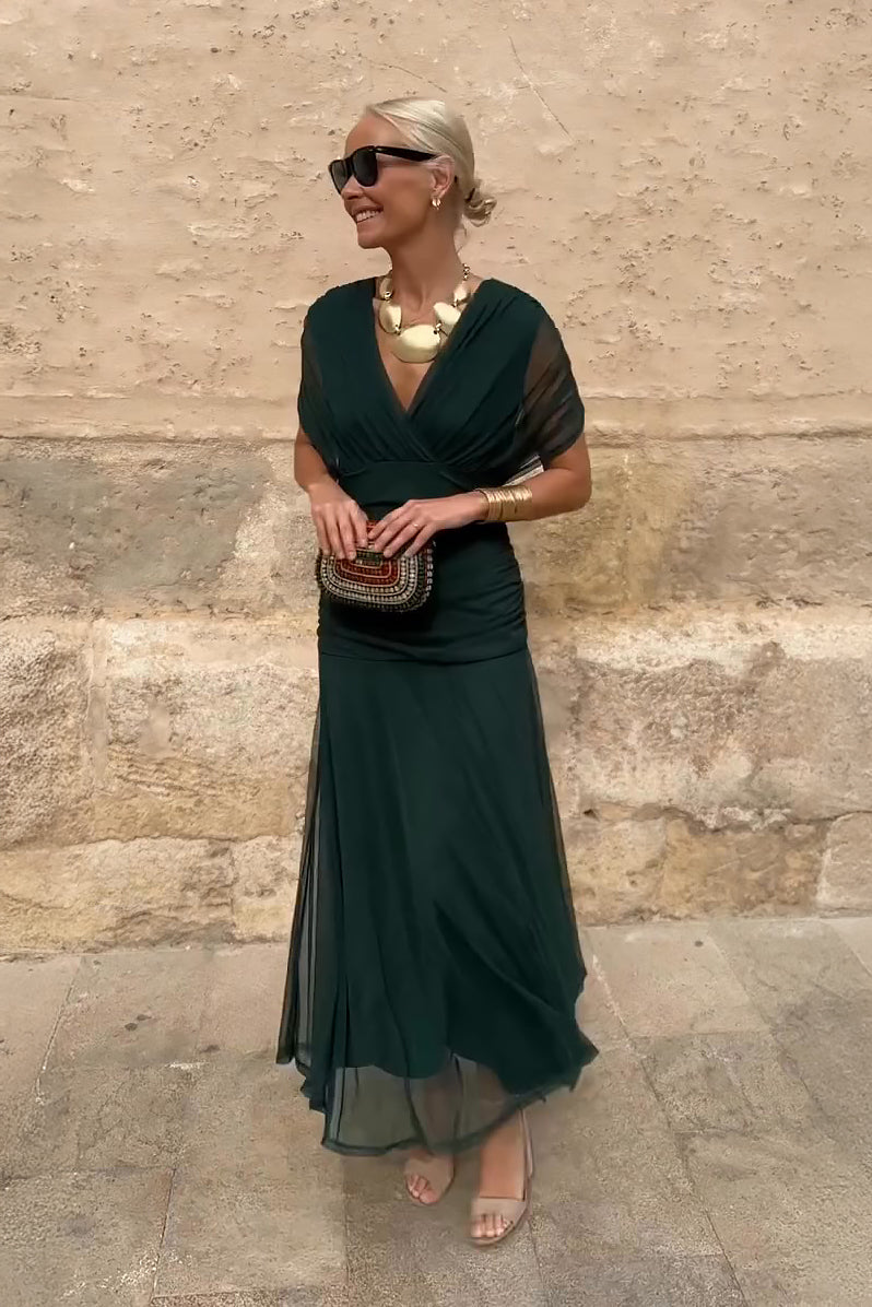 Louise | Elegant V-Neck Maxi Evening Dress