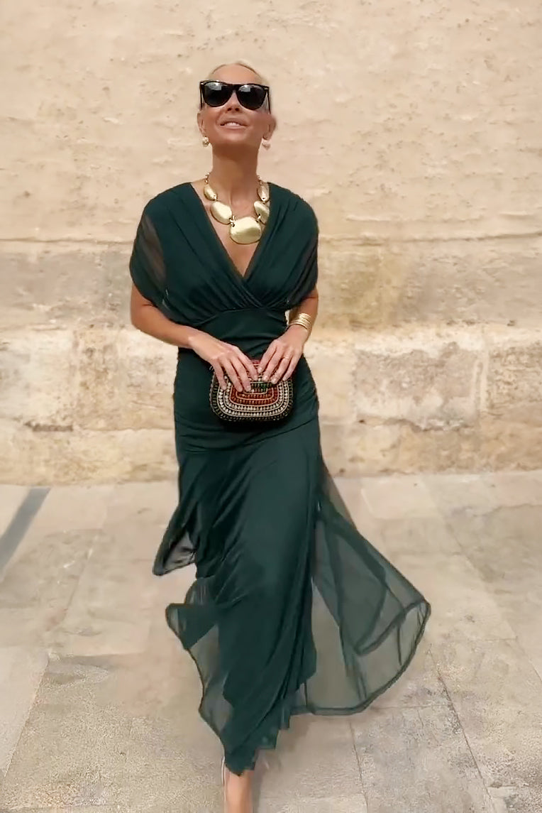 Louise | Elegant V-Neck Maxi Evening Dress