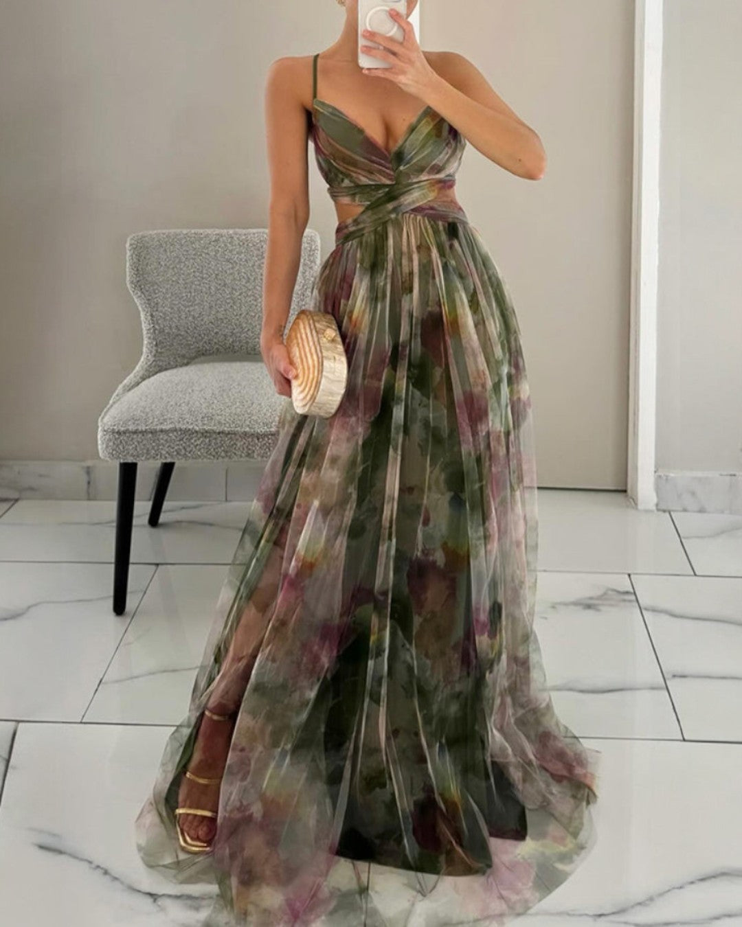 Giselle | Long Floral Print Dress