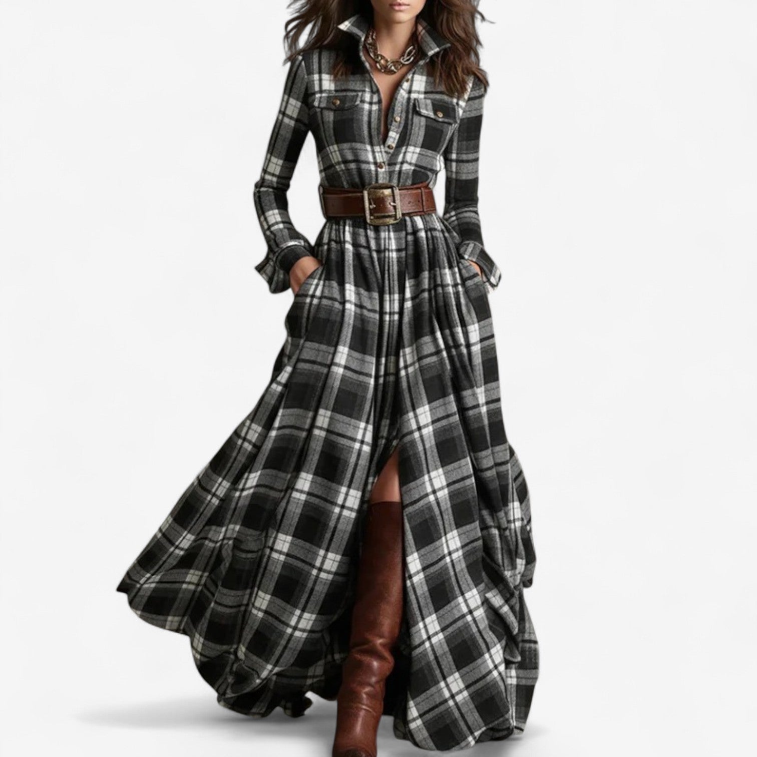 Barboteau™ Timeless Plaid Maxi