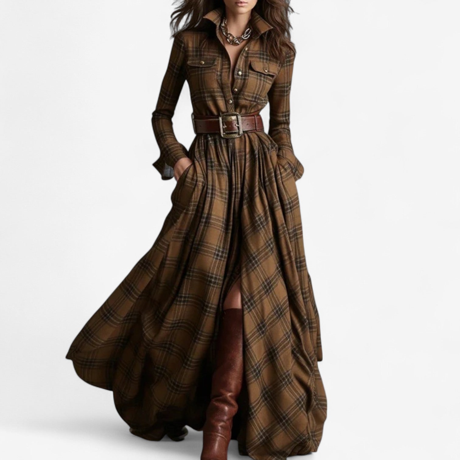 Barboteau™ Timeless Plaid Maxi