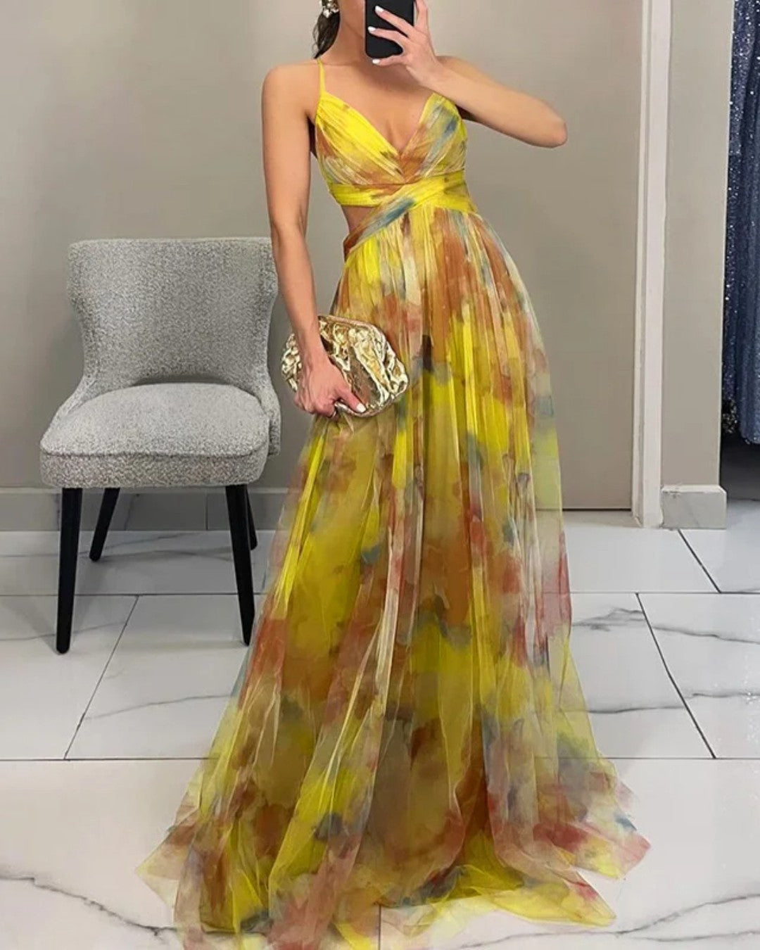 Giselle | Long Floral Print Dress