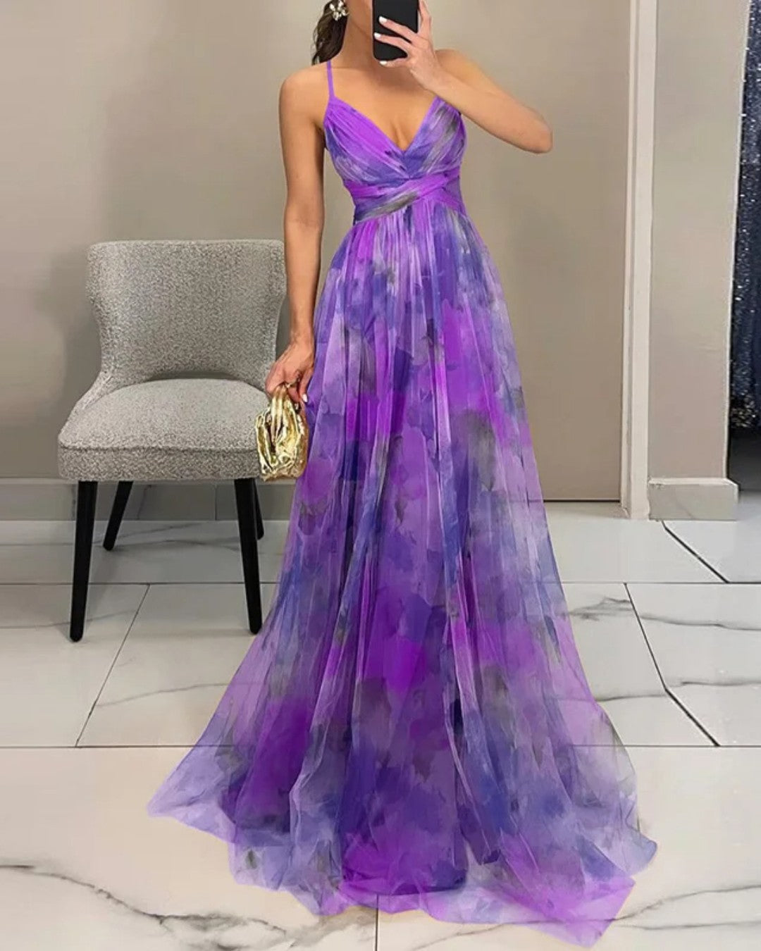 Giselle | Long Floral Print Dress