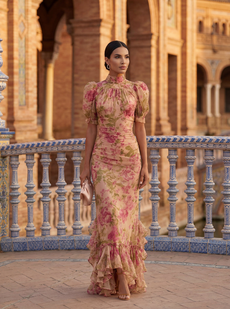 Rosario | Floral Chiffon Maxi Dress