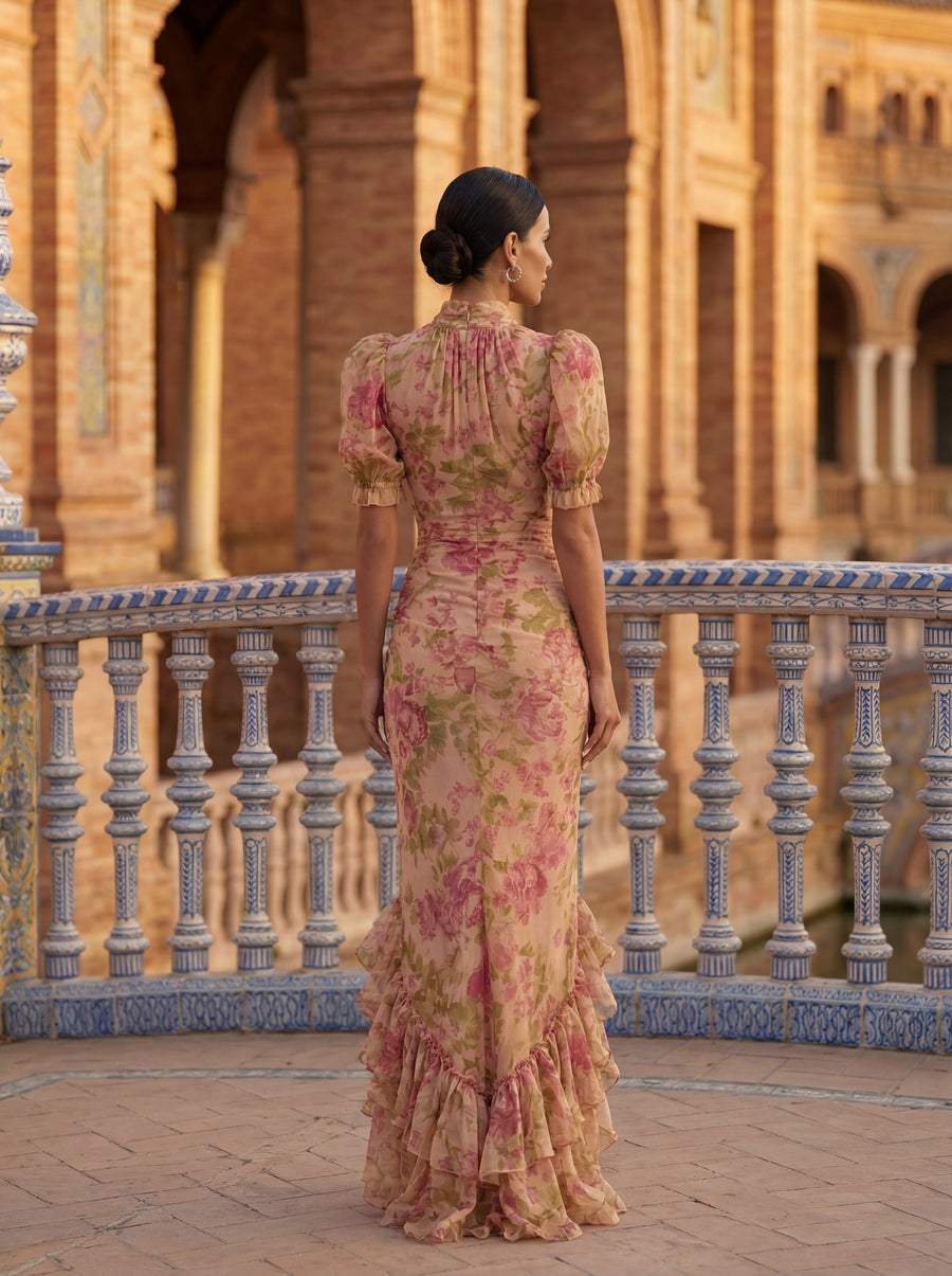 Rosario | Floral Chiffon Maxi Dress
