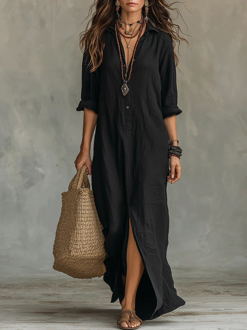 Calista | Relaxed Maxi Shirt Dress