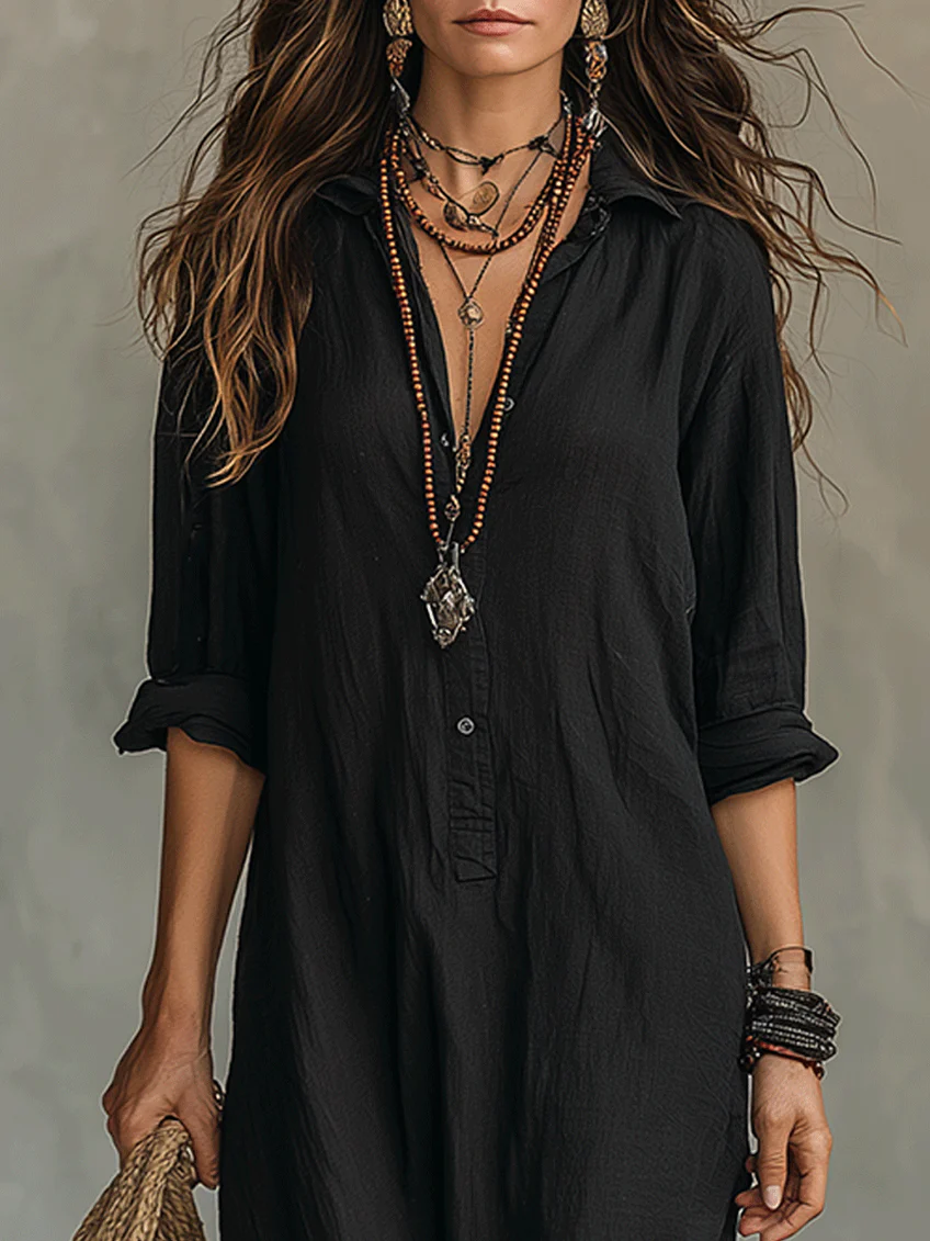 Calista | Relaxed Maxi Shirt Dress
