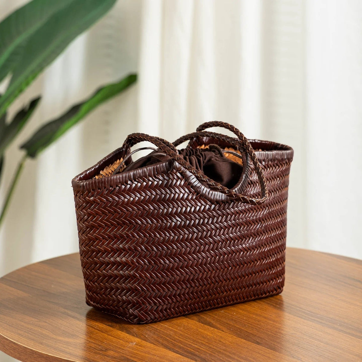 Bianca Handwoven Leather Tote Bag