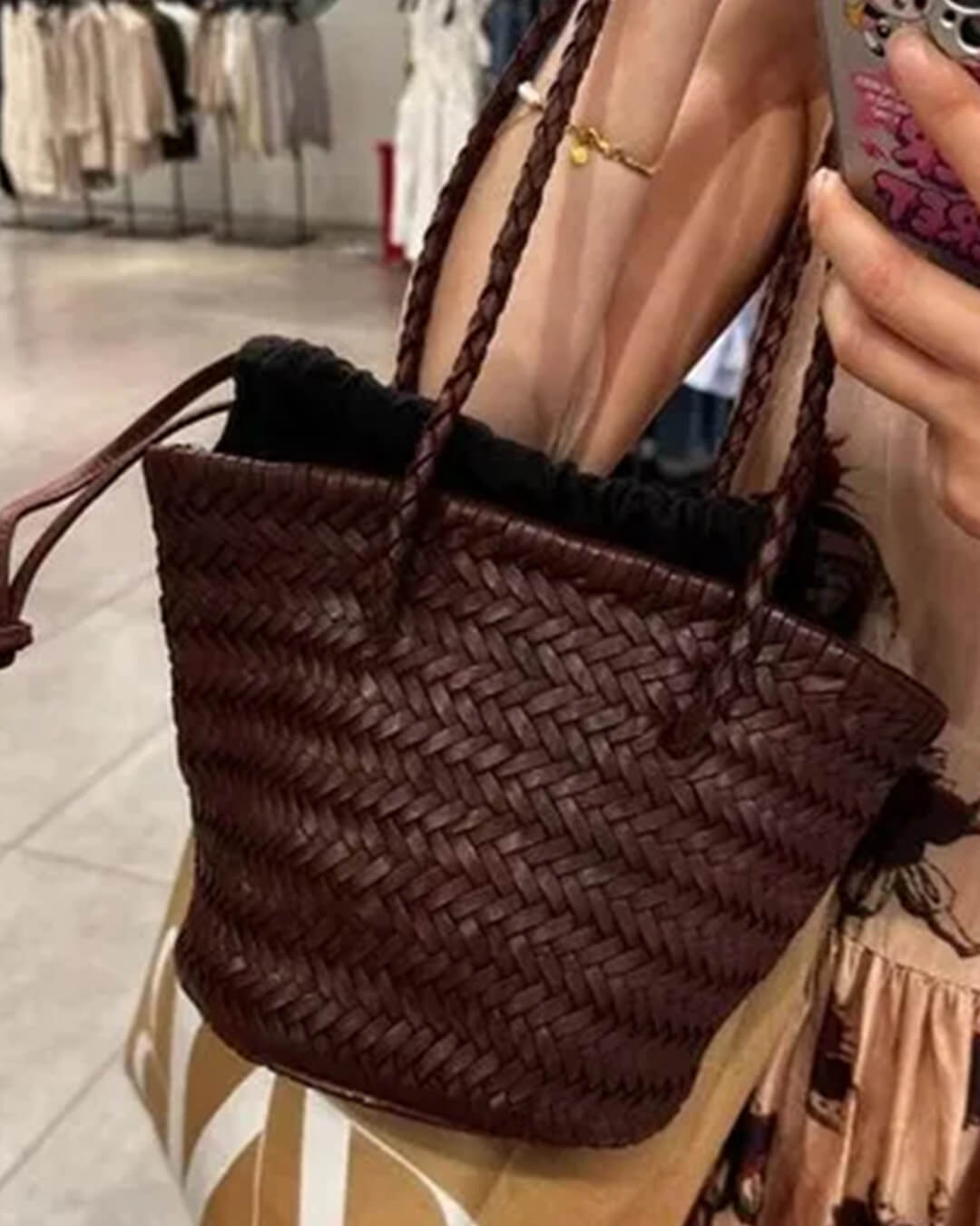 Blair Braided Bucket Shoulder Bag