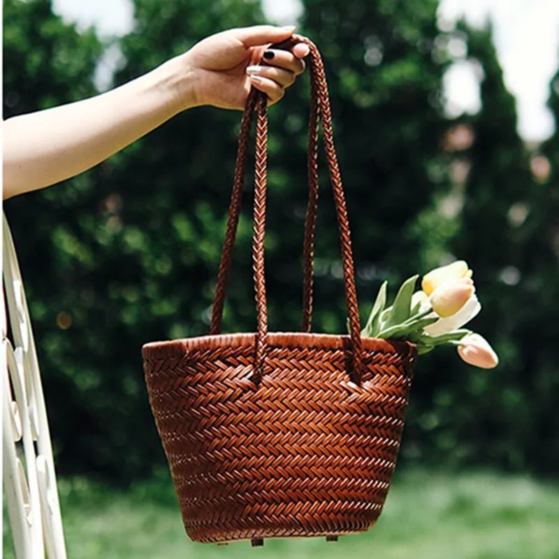 Blair Braided Bucket Shoulder Bag