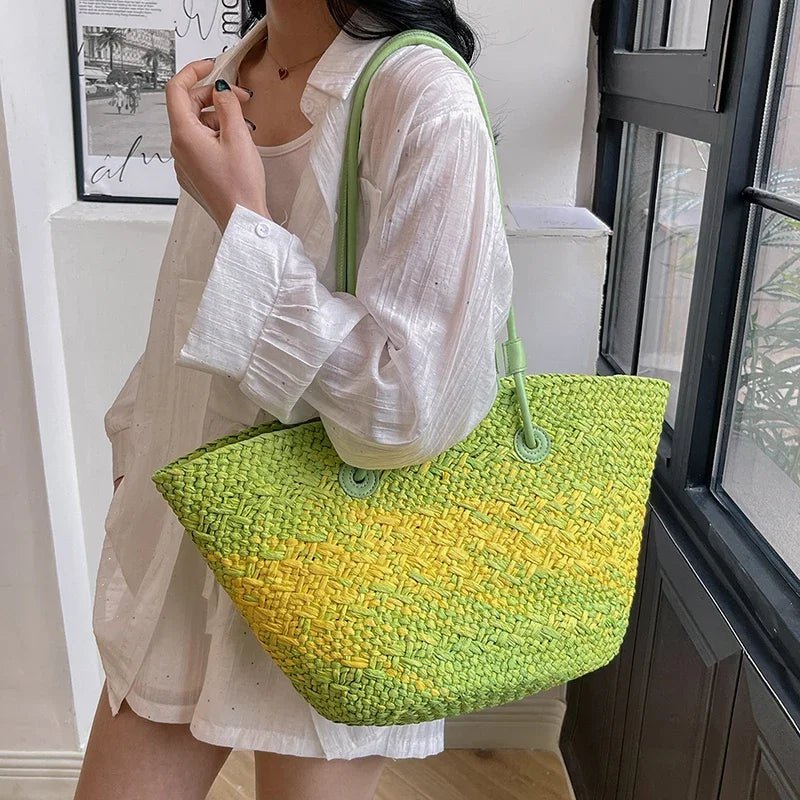Camille French Straw Tote Bag