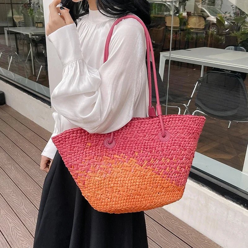 Camille French Straw Tote Bag