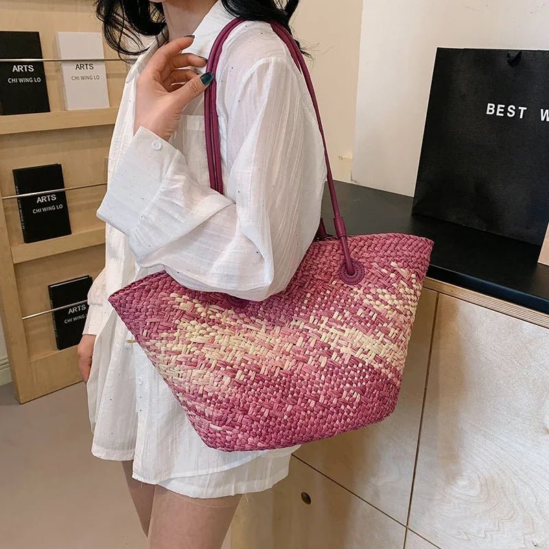 Camille French Straw Tote Bag