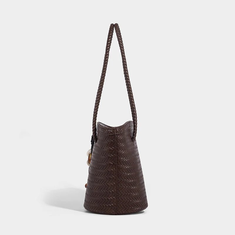 Meryl Woven Bucket Handbag with Pouch