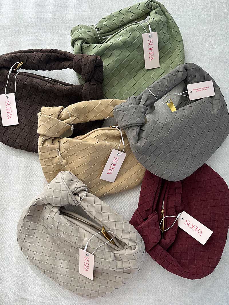 Suede Woven Mini Handbag