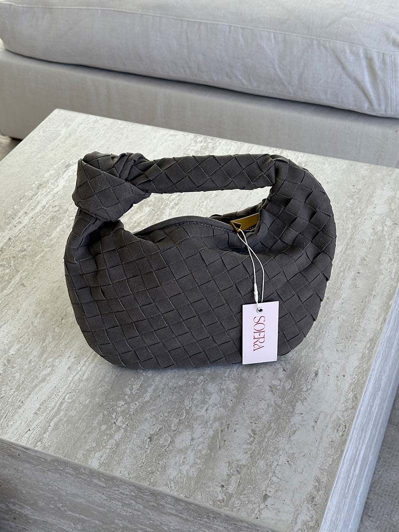 Suede Woven Mini Handbag