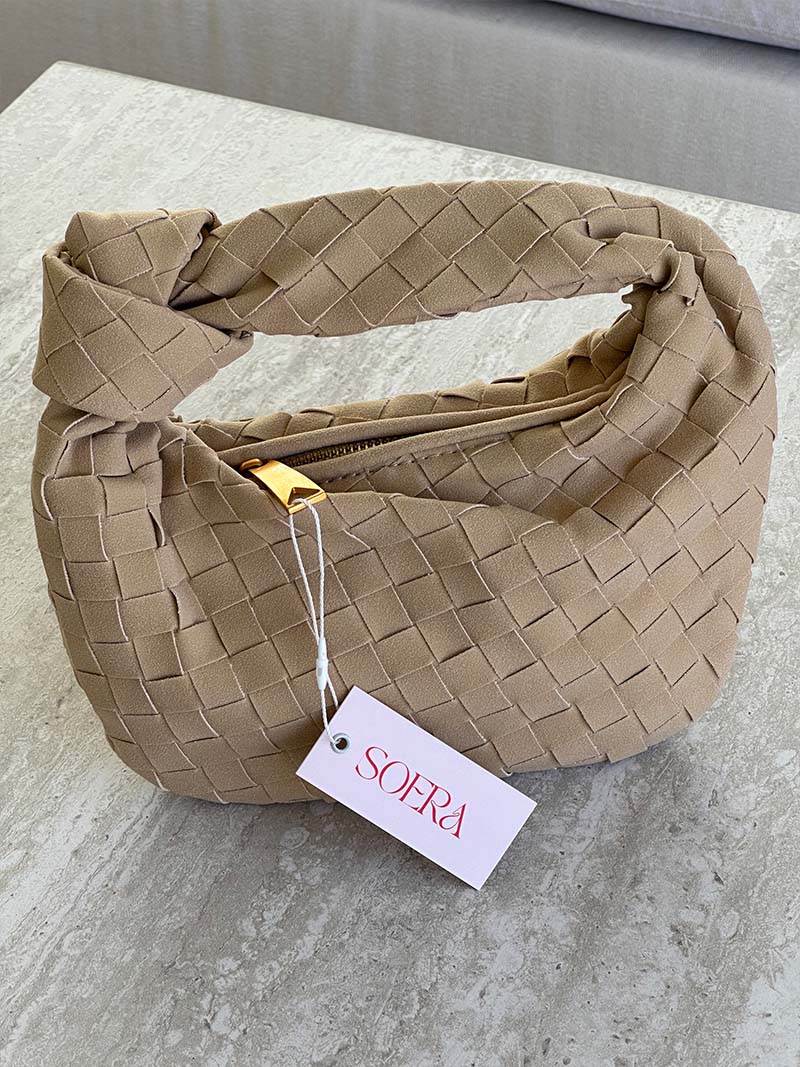 Suede Woven Mini Handbag
