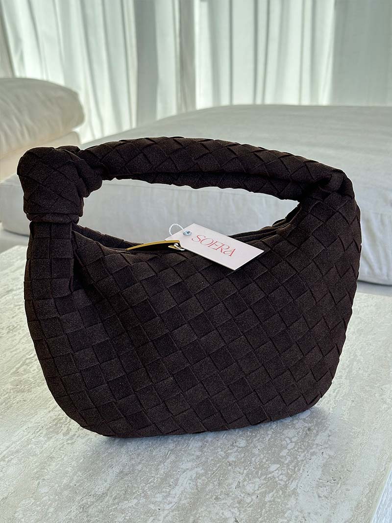 Suede Woven Mini Handbag