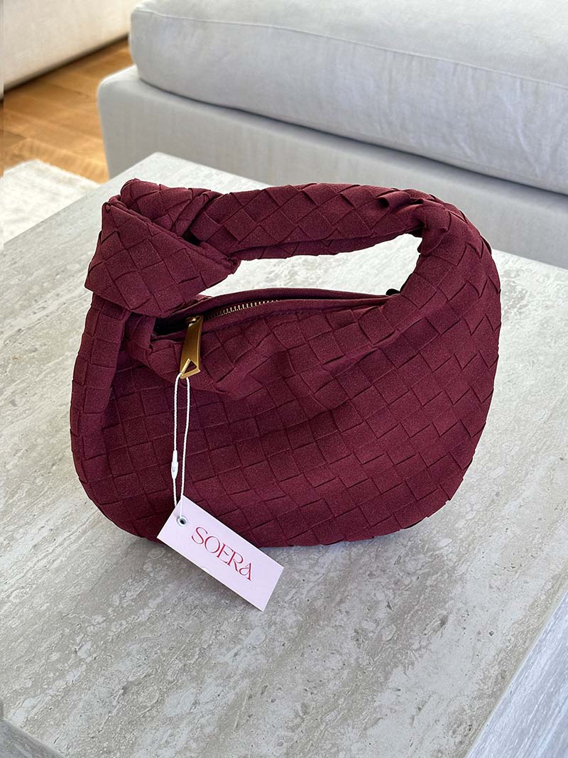 Suede Woven Mini Handbag